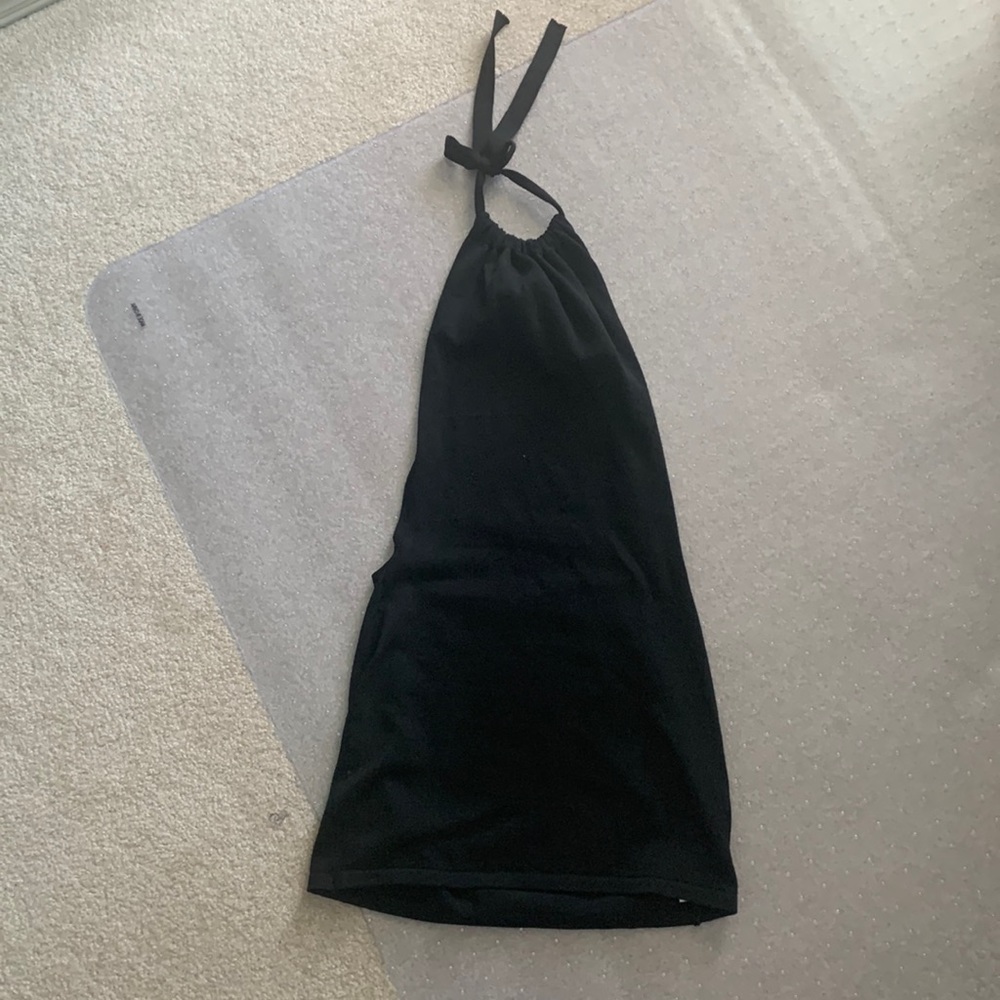 Black backless halter dress